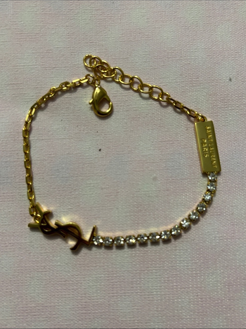 YSL Gold & Crystal Bracelet